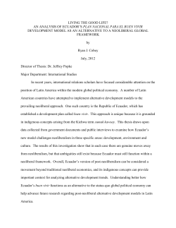 living the good life? an analysis of ecuador`s