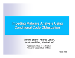 Impeding Malware Analysis Using Conditional Code Obfuscation