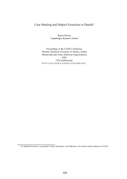 Case Marking and Subject Extraction in Danish1