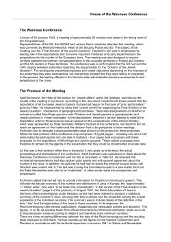 House of the Wannsee Conference The Wannsee Conference The