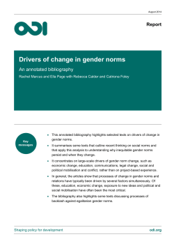 Drivers of change in gender norms