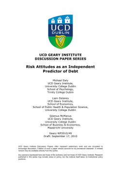 Risk Attitudes as an Independent Predictor of Debt