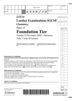 Question paper - Paper 1F - November 2009