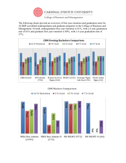 The following charts provide an overview of first year retention and