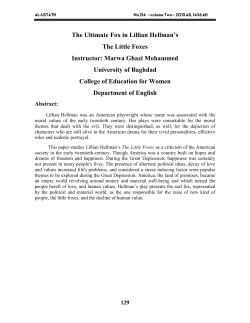 The Ultimate Fox in Lillian Hellman`s The Little Foxes Instructor