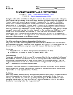 reapportionment and redistricting