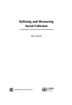 Defining and Measuring Social Cohesion