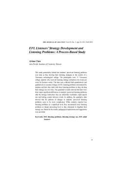 EFL Listeners` Strategy Development and Listening Problems: A