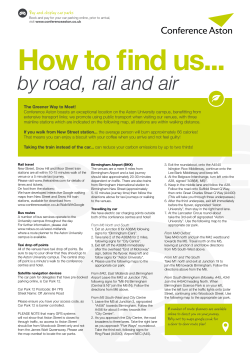 by road, rail and air - Conference Aston