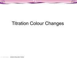 Titration Colour Changes