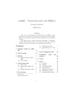 unitsdef &ndash; Typesetting units with L ATEX2&epsilon;