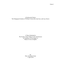 The Pedagogical Gardens of William Crimsworth, Jane Eyre, and
