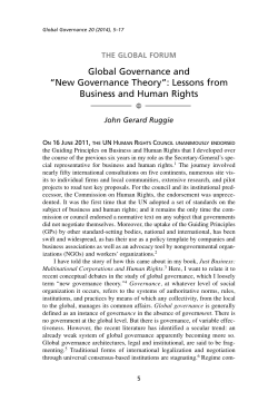 Global Governance and &ldquo;New Governance Theory&rdquo;