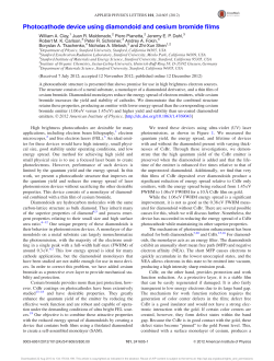 Photocathode device using diamondoid and cesium bromide films
