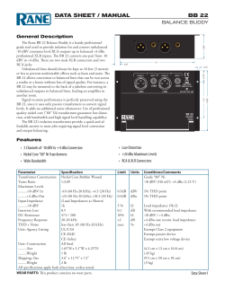 BB 22 Data Sheet / Manual
