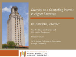Diversity as a Compelling Interest in Higher Education