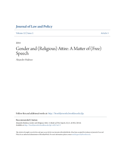 Gender and (Religious) Attire: A Matter of (Free) Speech
