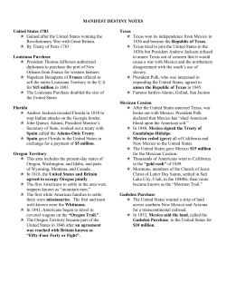 Manifest Destiny Notes