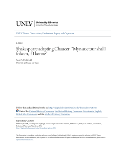 Shakespeare adapting Chaucer
