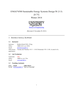 ENGG*4580 Sustainable Energy Systems Design W (3