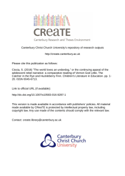 Canterbury Christ Church University`s repository of research outputs