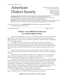 Word of the Year - American Dialect Society