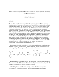 A new take on the aspirin synthesis lab: A multi