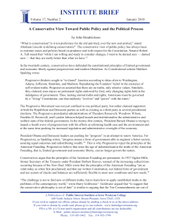 A Conservative View Toward Public Policy and the Political Process