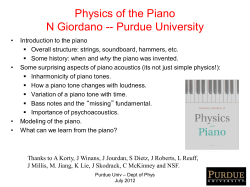 Physics of the Piano N Giordano -- Purdue University