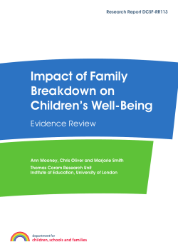 Impact of Family Breakdown on Children`s Well-Being