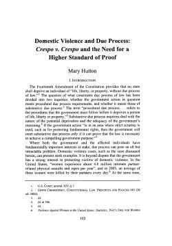 Domestic Violence and Due Process: Crespo v