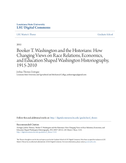 Booker T. Washington and the Historians: How Changing Views on