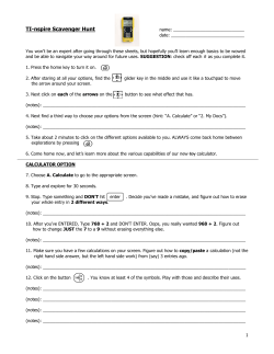 TI-nspire Scavenger Hunt