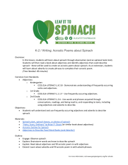 K-2 / Writing: Acrostic Poems about Spinach