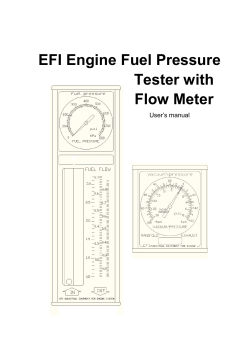 EFI Fuel Pressure Tester with Flow Meter User manual