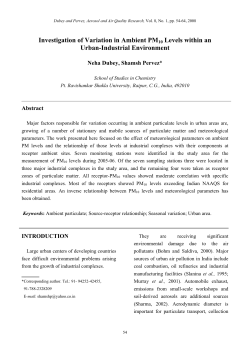 Investigation of Variation in Ambient PM10 Levels within an Urban