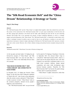 The &ldquo;Silk Road Economic Belt&rdquo; and the &ldquo;China Dream&rdquo; Relationship