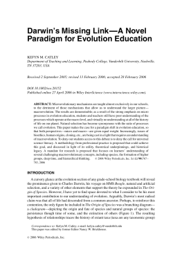 Darwin`s missing link-a novel paradigm for evolution