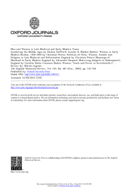 Men and Women in Late Medieval and Early Modern Times: Review