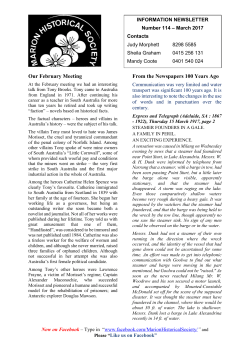 Our February Meeting From the Newspapers 100 Years Ago