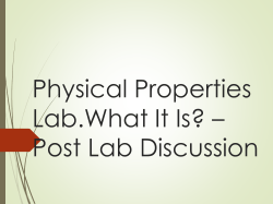Physical Properties Lab What Was It?
