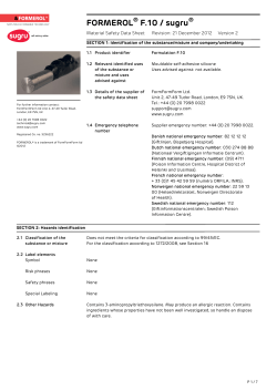 Material Safety Data Sheet Revision: 21