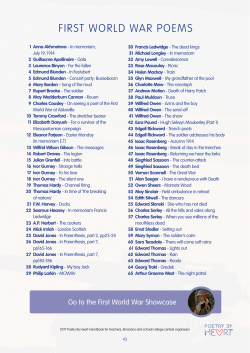 first world war poems