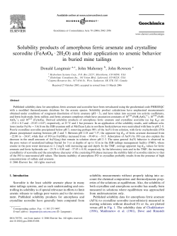 Solubility products of amorphous ferric arsenate and crystalline