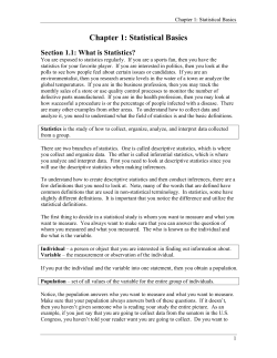 Chapter 1: Statistical Basics