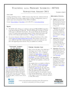 TPS-MTSU newsletter - Middle Tennessee State University