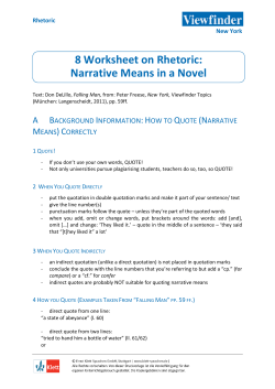 8 Worksheet on Rhetoric: Narrative Means in a Novel