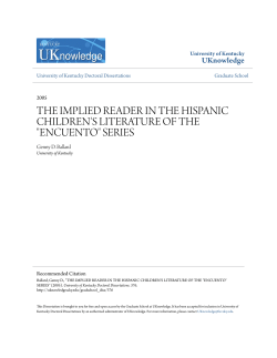 the implied reader in the hispanic children`s literature