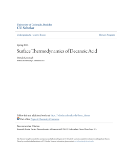 Surface Thermodynamics of Decanoic Acid - CU Scholar