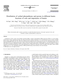 Distribution of sorbed phenanthrene and pyrene in different humic